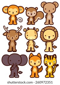 adorable wild animal character  - Vector File EPS10