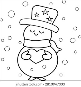 An adorable winter coloring