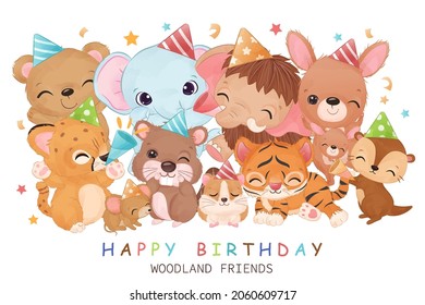 Adorable wooodland animals for birthday party decoration