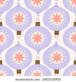 Adorable  xmas seamless pattern set for background, wrapping paper, fabric, surface design. Modern Christmas repeatable motif colourful . stock vector illustration. bauble pattern. Cozy winter. retro.