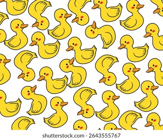 Adorable Yellow Duckling Pattern for Children's Design Backgrounds