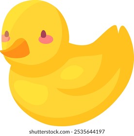 Adorável pato de borracha amarelo flutuando serenamente, perfeito para diversão do tempo do banho ou decoração divertida, trazendo um toque de alegria da infância