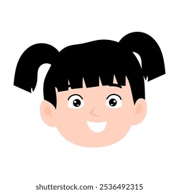 adorable young girls emoticon design