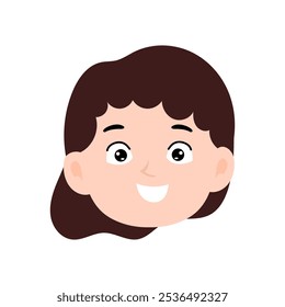 adorable young girls emoticon design