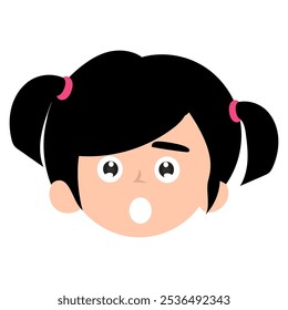 adorable young girls emoticon design