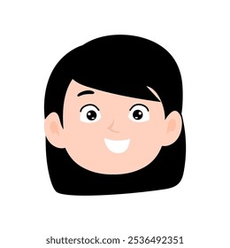 adorable young girls emoticon design
