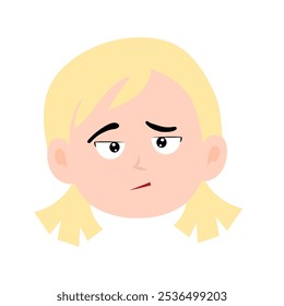 adorable young girls emotions on a white background.