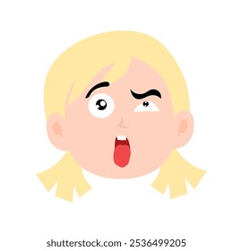 adorable young girls emotions on a white background.