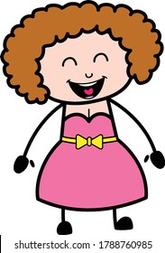 Adorable Young Lady cartoon Vector Illustration