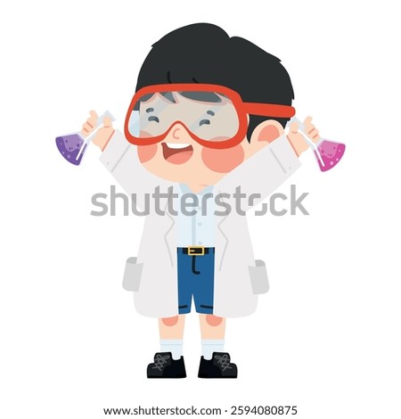 Adorable young student Scientist kid