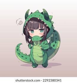 Adorable youngster with a dragon outfit