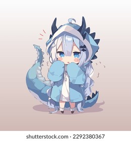 Adorable youngster with a dragon outfit