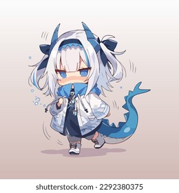 Adorable youngster with a dragon outfit