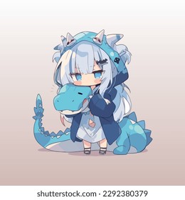 Adorable youngster with a dragon outfit