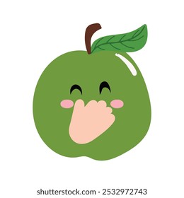 adorables emoticon apples cartoon design