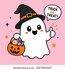 Adorably illustrated ghost in