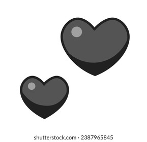 Adoration hearts black and white 2D cartoon object. February valentine s day shape isolated vector outline item. First date. Romantic love. Expressing passion monochromatic flat spot illustration