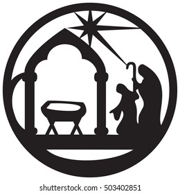 Adoration Magi Silhouette Icon Vector Illustration Stock Vector ...