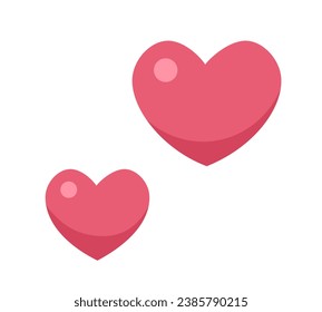 Adoration red hearts 2D cartoon object. February valentine s day isolated vector item white background. First date. Marry me. Romantic love. Expressing passion color flat spot illustration