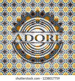 Adore arabic emblem. Arabesque decoration.