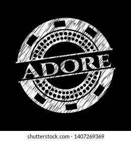 Adore chalkboard emblem. Vector Illustration. Detailed.