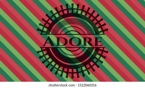Adore christmas colors style emblem. Vector Illustration. Detailed.