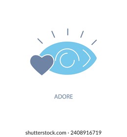 adore concept line icon. Simple element illustration. adore concept outline symbol design.