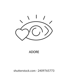 adore concept line icon. Simple element illustration. adore concept outline symbol design.