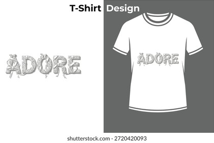 Adore ilustração vetor de t-shirt de tipografia macia, design de texto bonito com textura de nuvem para temas suaves, amorosos e doces sonhos.