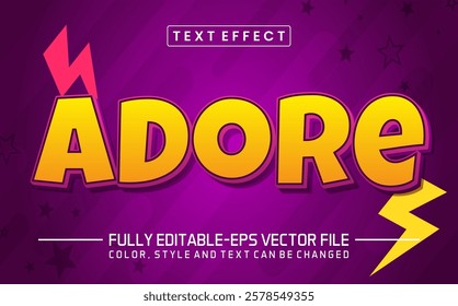 Adore font Text effect editable	