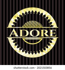 Adore gold emblem. Vector Illustration. Detailed. 