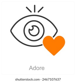 Adore and love icon concept