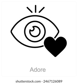 Adore and love icon concept