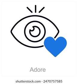 Adore and love icon concept