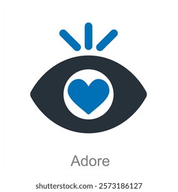 Adore and passion icon concept