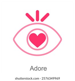 Adore and passion icon concept