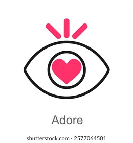 Adore and passion icon concept