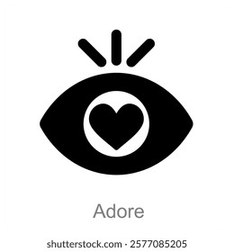 Adore and passion icon concept