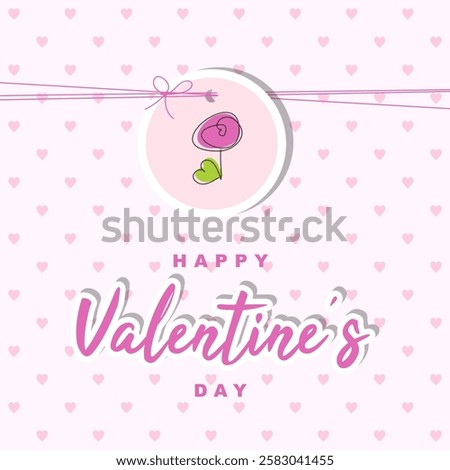 Adoring Valentine’s Rose with Romantic Hearts of Love