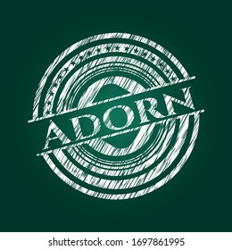 Adorn chalk emblem written on a blackboard. Vector Illustration. Detailed.