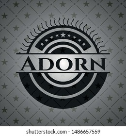 Adorn realistic dark emblem. Vector Illustration. Detailed.