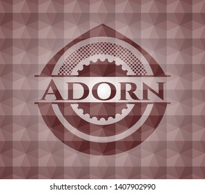 Adorn red seamless geometric pattern emblem. Seamless.