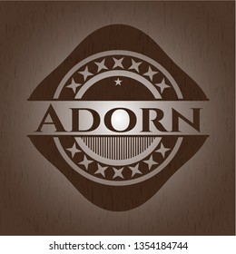 Adorn vintage wood emblem
