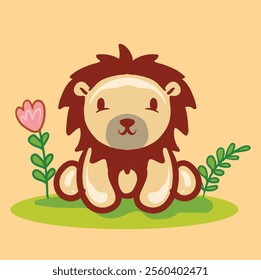 Adorn your space with this adorable cute lion art vector! Perfect for children's decor, playful designs, and unique gifts that bring a smile to any face.