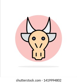 Adornment, Animals, Bull, Indian, Skull Abstract Circle Background Flat color Icon