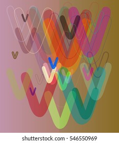 adornment between creative case, abstract pattern into Alphabet V
