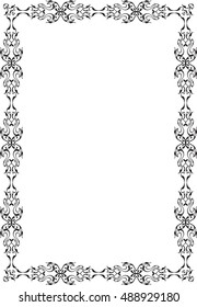 Adornment decor art frame isolated on white