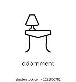 adornment icon. Trendy modern flat linear vector adornment icon on white background from thin line Furniture and household collection, outline vector illustration