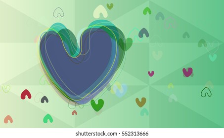 adornment of seasonal place, abstract hart vector background with picture