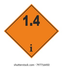 ADR 1.4 Explosive traffic transport sign symbol. Vector icon for web and print